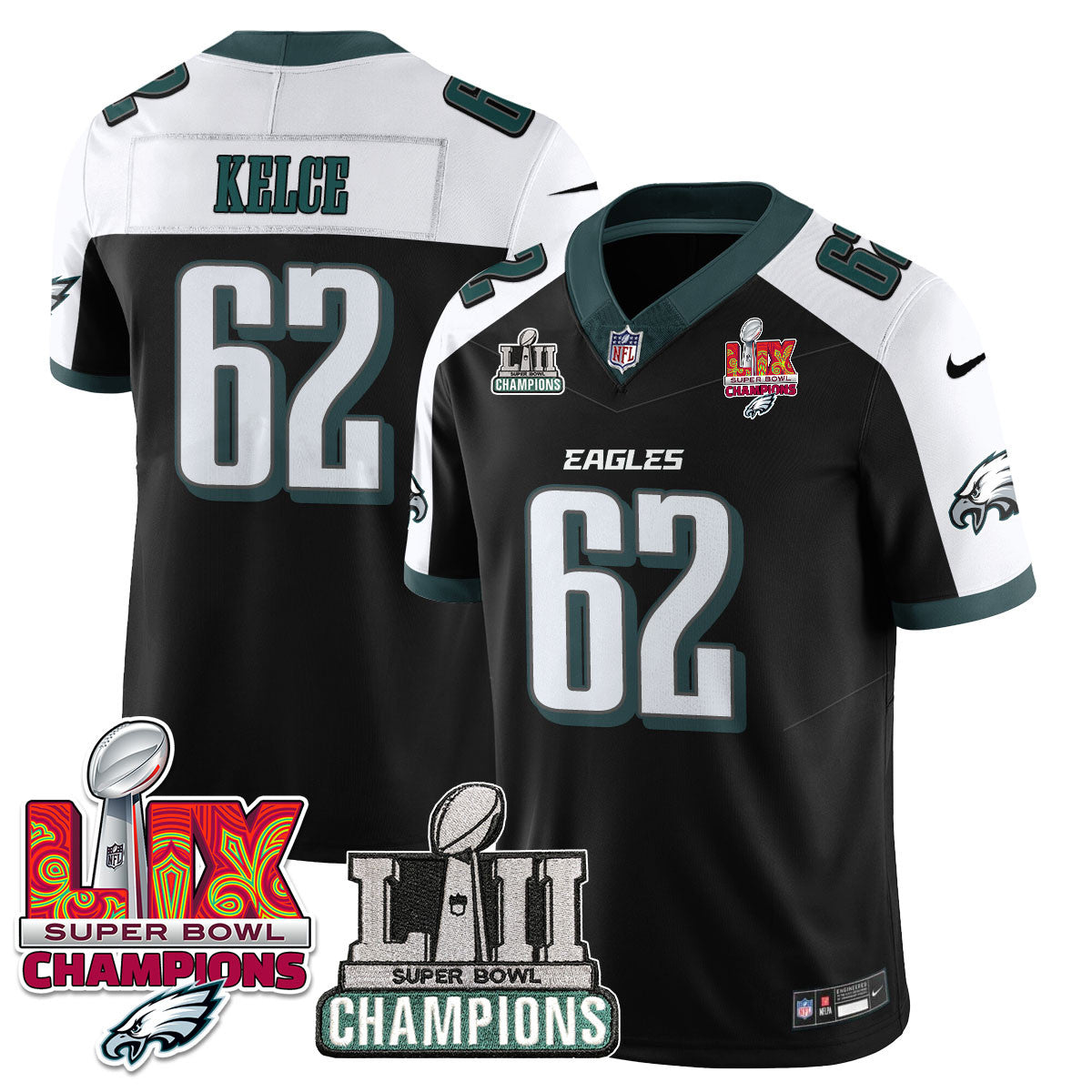 Philadelphia Eagles LII-LIX Super Bowl Champions Vapor Limited Jersey - All Stitched