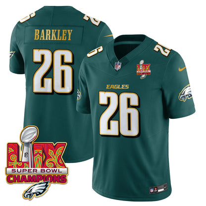Philadelphia Eagles Super Bowl LIX Champions Gold Trim Vapor Limited Jersey - All Stitched
