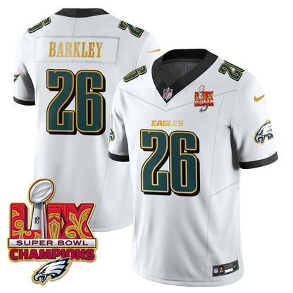 Philadelphia Eagles Super Bowl LIX Champions Gold Trim Vapor Limited Jersey - All Stitched