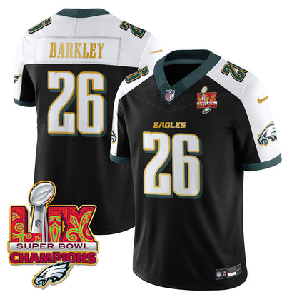 Philadelphia Eagles Super Bowl LIX Champions Gold Trim Vapor Limited Jersey - All Stitched