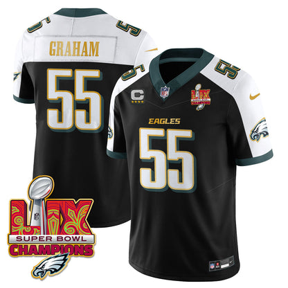 Philadelphia Eagles Super Bowl LIX Champions Gold Trim Vapor Limited Jersey - All Stitched