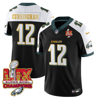 Philadelphia Eagles Super Bowl LIX Champions Gold Trim Vapor Limited Jersey - All Stitched