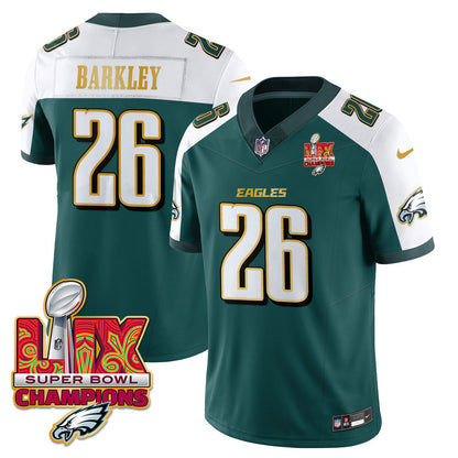 Philadelphia Eagles Super Bowl LIX Champions Gold Trim Vapor Limited Jersey - All Stitched