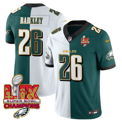 Philadelphia Eagles Super Bowl LIX Champions Gold Trim Vapor Limited Jersey - All Stitched