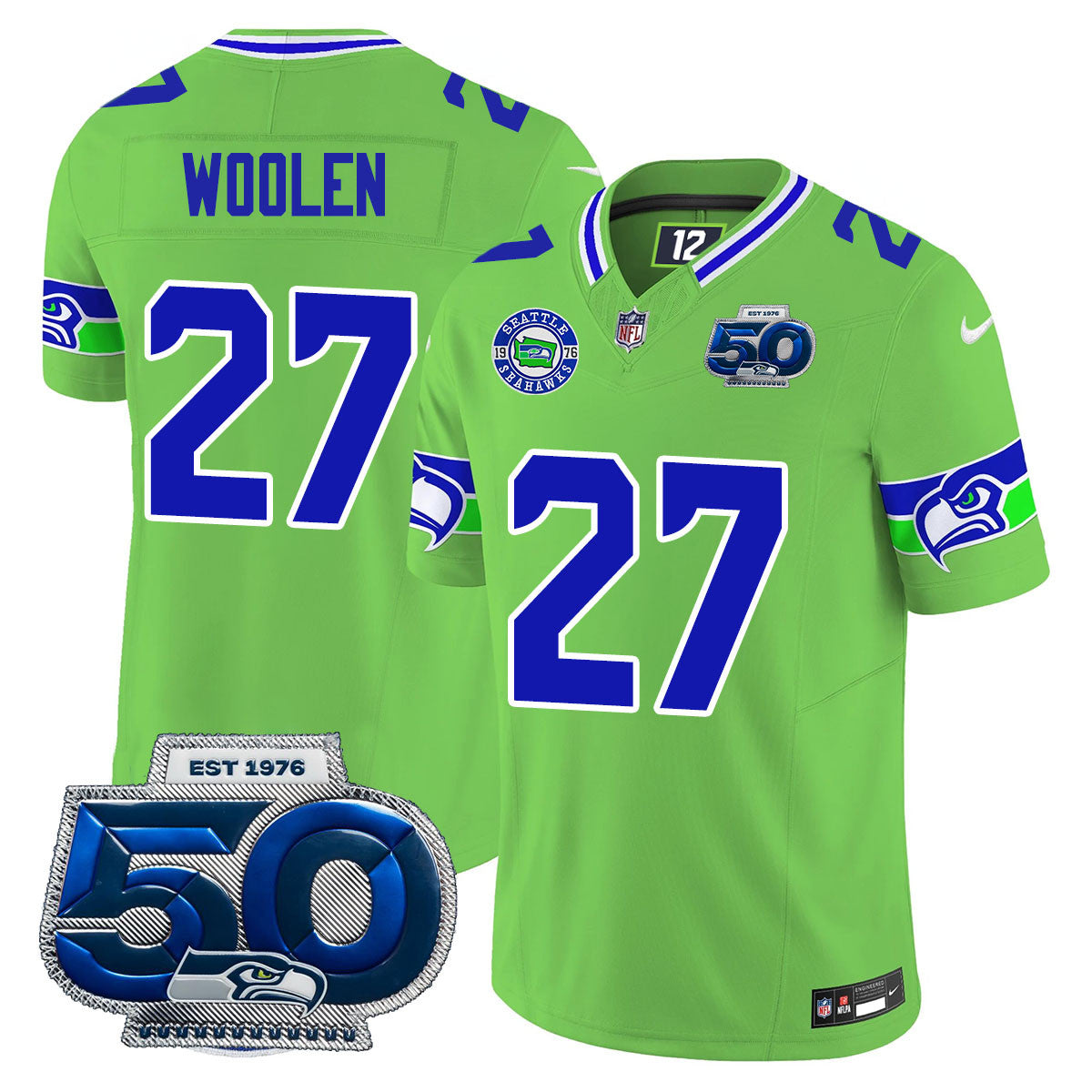 Seattle Seahawks 50th Season Vapor Limited Jersey - All Stitcheds