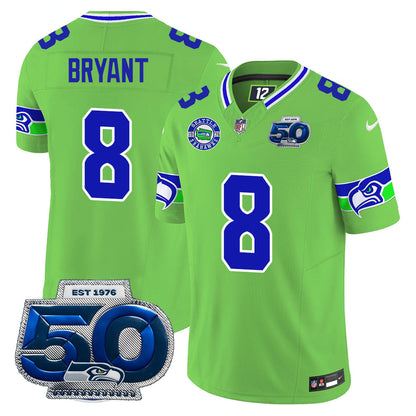 Seattle Seahawks 50th Season Vapor Limited Jersey - All Stitcheds
