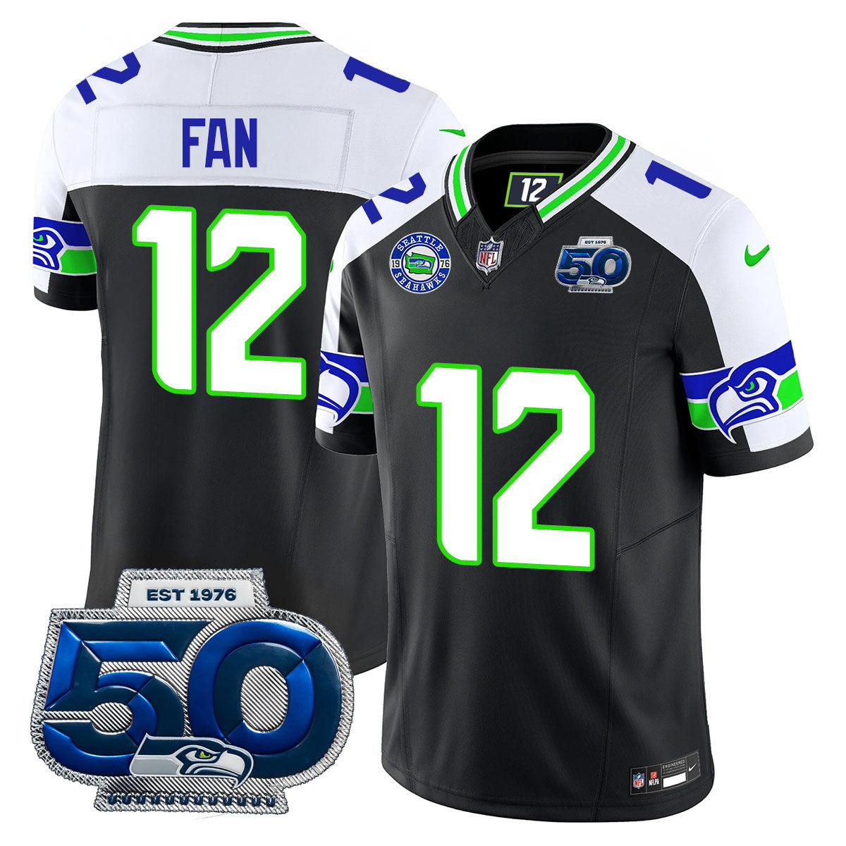 Seattle Seahawks 50th Season Vapor Limited Jersey - All Stitcheds