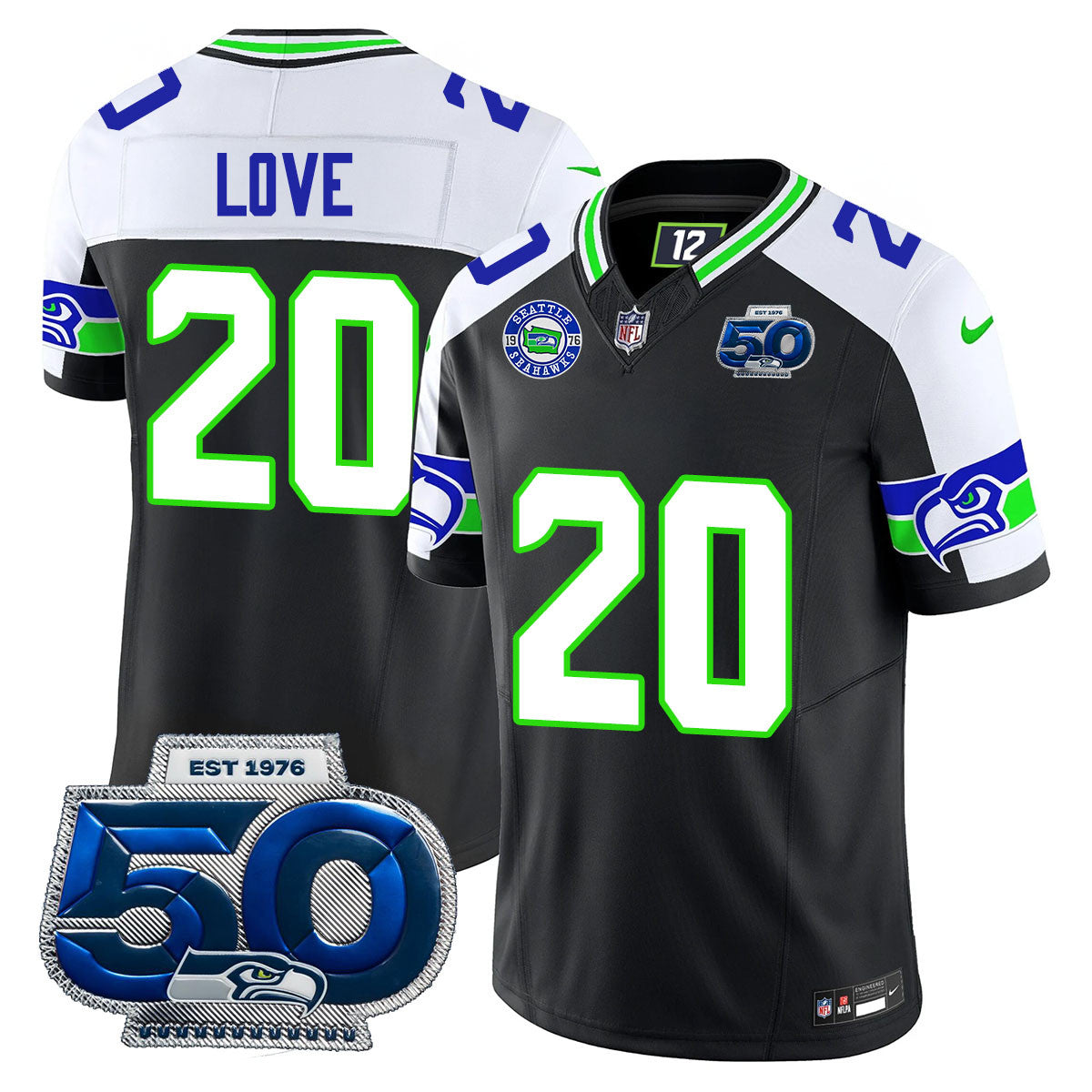 Seattle Seahawks 50th Season Vapor Limited Jersey - All Stitcheds