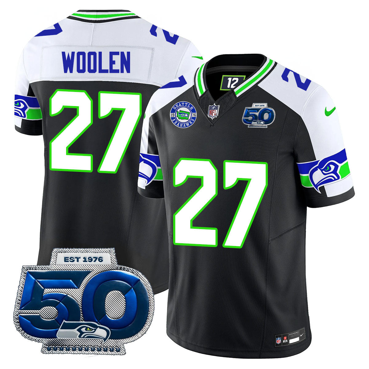 Seattle Seahawks 50th Season Vapor Limited Jersey - All Stitcheds