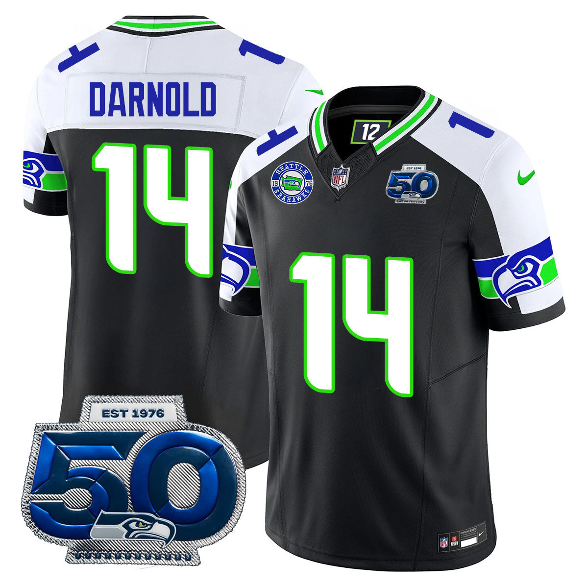 Seattle Seahawks 50th Season Vapor Limited Jersey - All Stitcheds