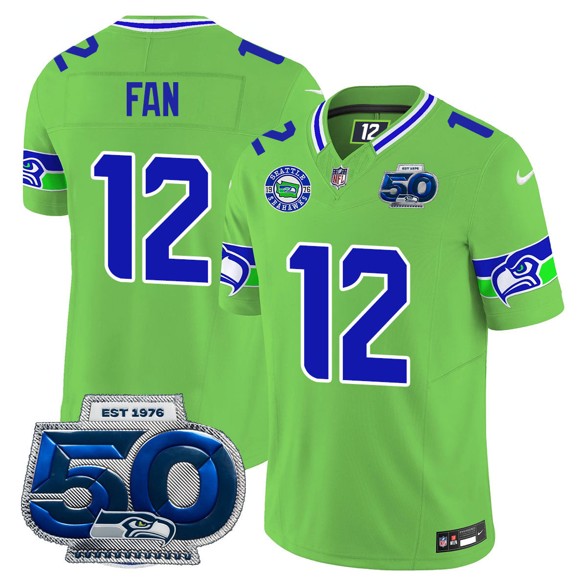 Seattle Seahawks 50th Season Vapor Limited Jersey - All Stitcheds
