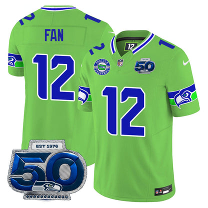 Seattle Seahawks 50th Season Vapor Limited Jersey - All Stitcheds