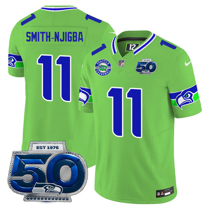 Seattle Seahawks 50th Season Vapor Limited Jersey - All Stitcheds
