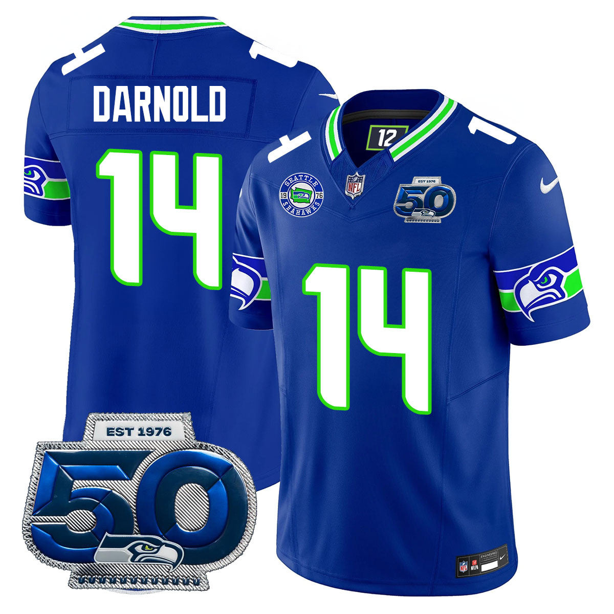 Seattle Seahawks 50th Season Vapor Limited Jersey - All Stitcheds