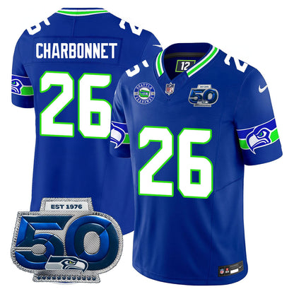Seattle Seahawks 50th Season Vapor Limited Jersey - All Stitcheds