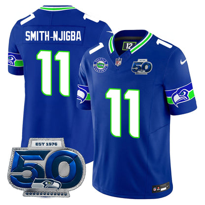 Seattle Seahawks 50th Season Vapor Limited Jersey - All Stitcheds