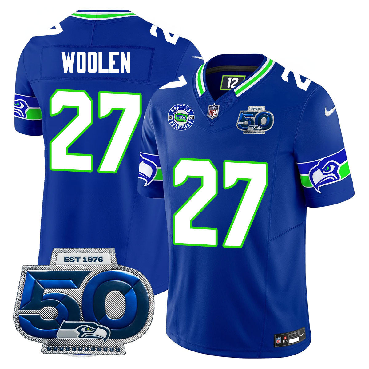 Seattle Seahawks 50th Season Vapor Limited Jersey - All Stitcheds