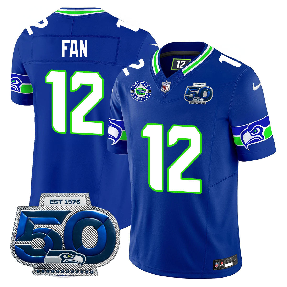 Seattle Seahawks 50th Season Vapor Limited Jersey - All Stitcheds