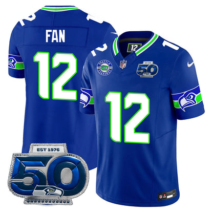 Seattle Seahawks 50th Season Vapor Limited Jersey - All Stitcheds