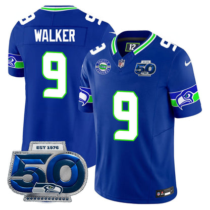 Seattle Seahawks 50th Season Vapor Limited Jersey - All Stitcheds