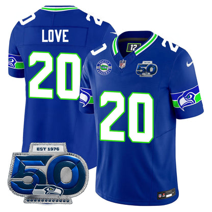 Seattle Seahawks 50th Season Vapor Limited Jersey - All Stitcheds