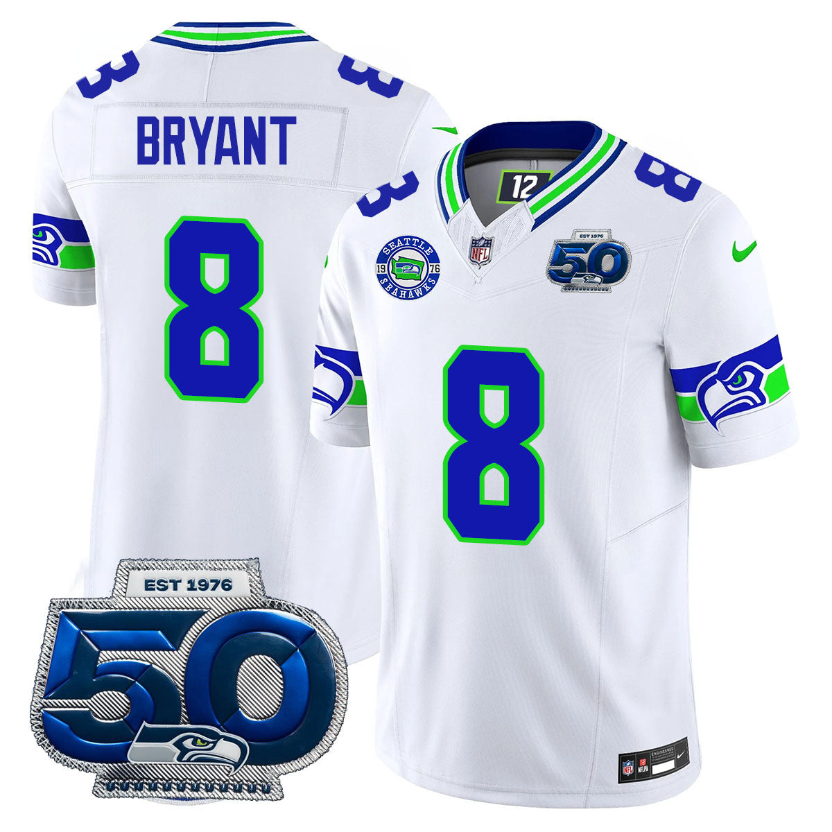 Seattle Seahawks 50th Season Vapor Limited Jersey - All Stitcheds