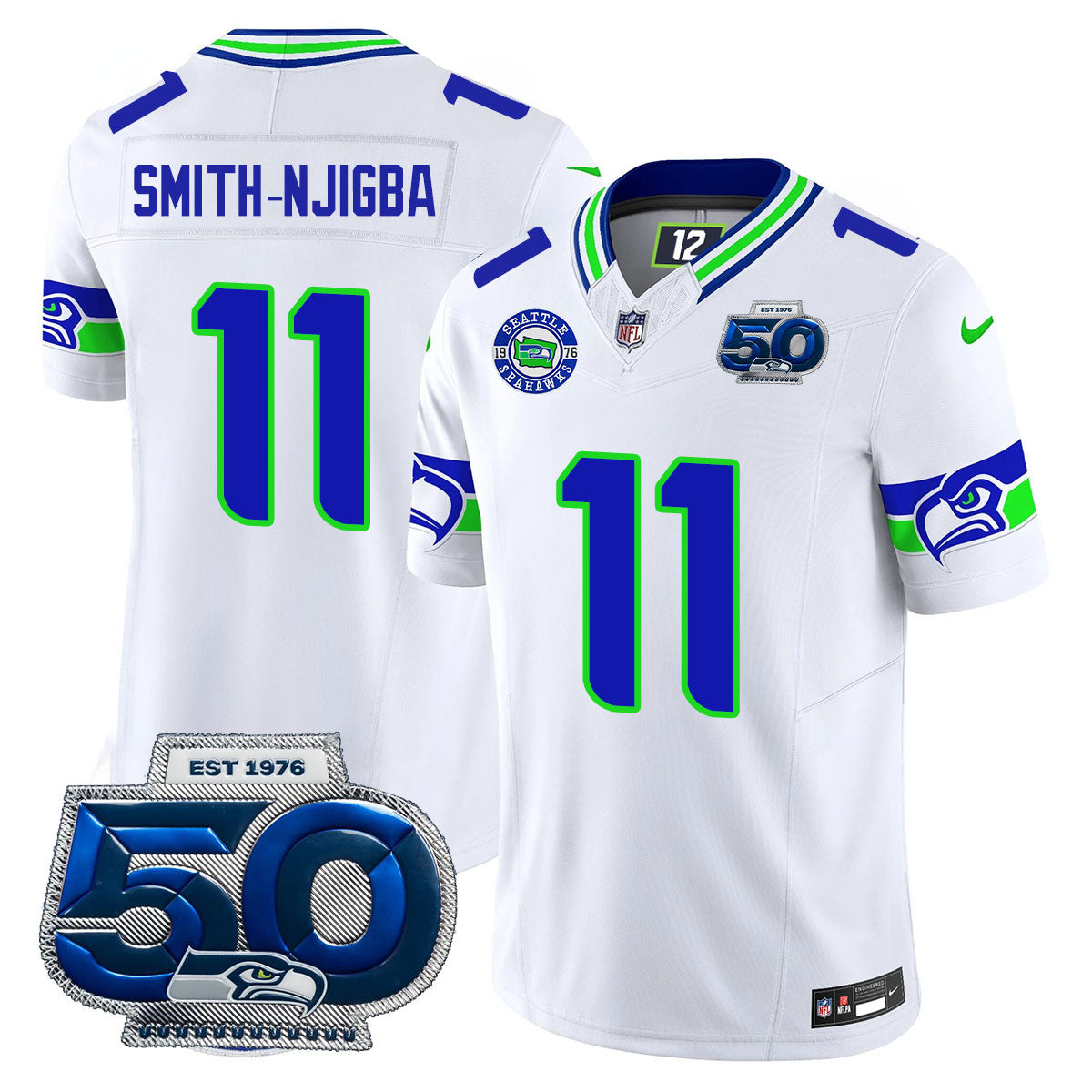 Seattle Seahawks 50th Season Vapor Limited Jersey - All Stitcheds