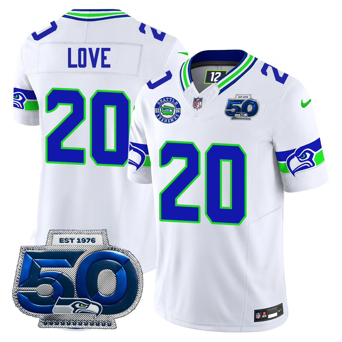 Seattle Seahawks 50th Season Vapor Limited Jersey - All Stitcheds