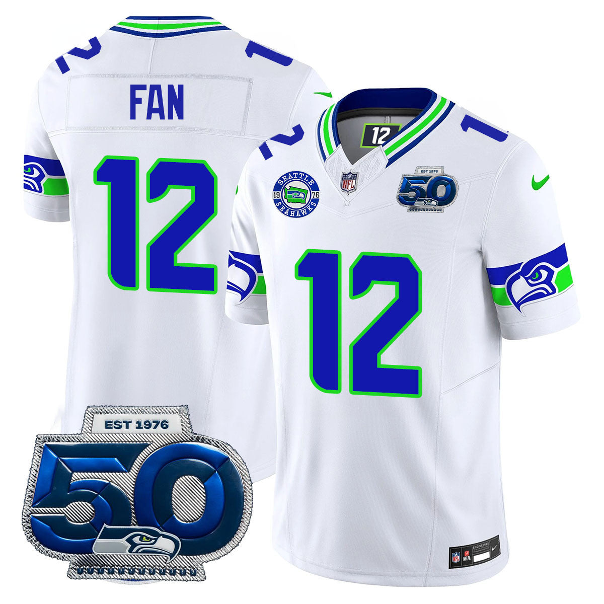 Seattle Seahawks 50th Season Vapor Limited Jersey - All Stitcheds