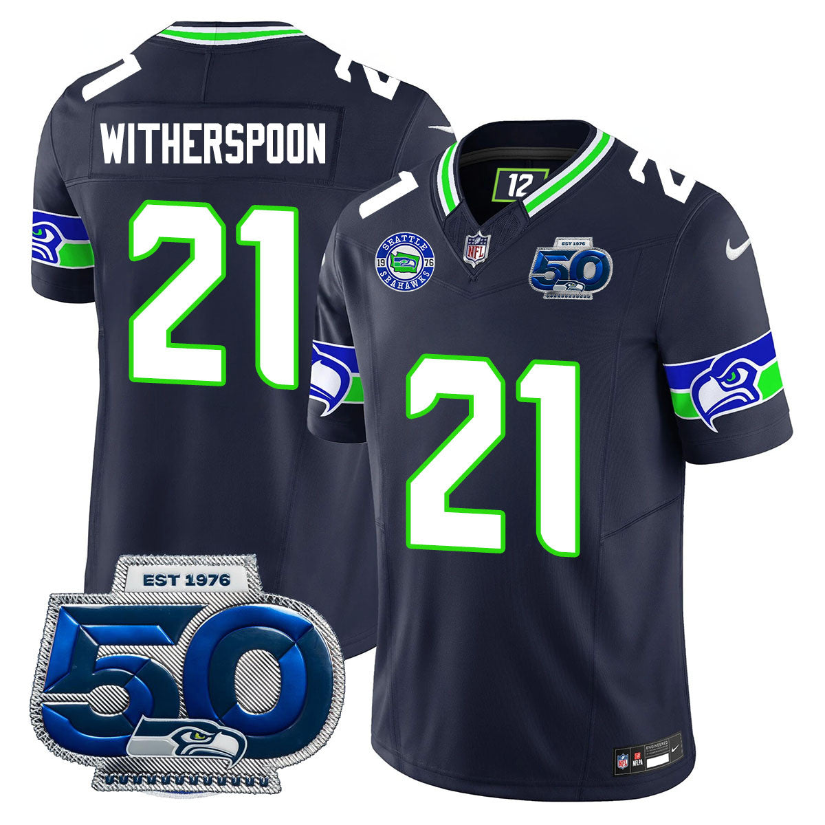 Seattle Seahawks 50th Season Vapor Limited Jersey - All Stitcheds