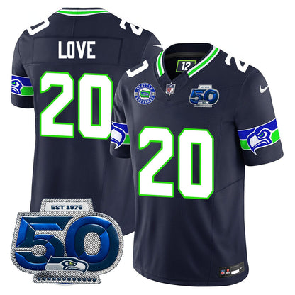 Seattle Seahawks 50th Season Vapor Limited Jersey - All Stitcheds
