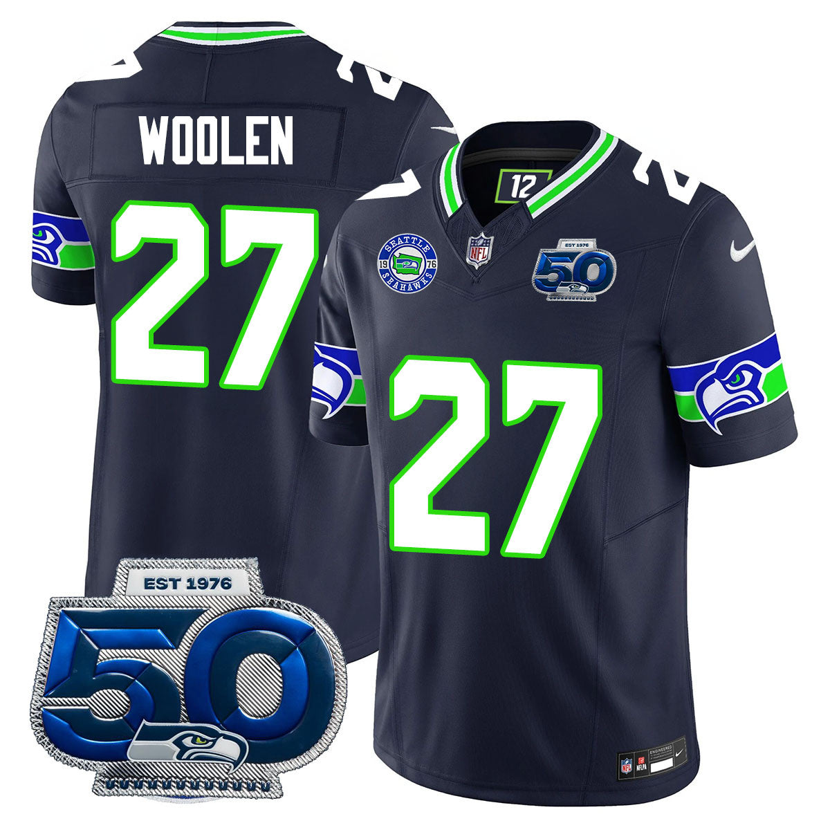 Seattle Seahawks 50th Season Vapor Limited Jersey - All Stitcheds