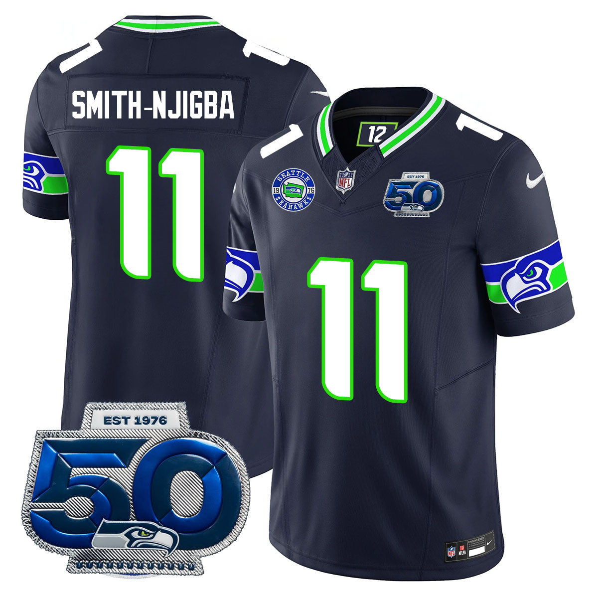 Seattle Seahawks 50th Season Vapor Limited Jersey - All Stitcheds