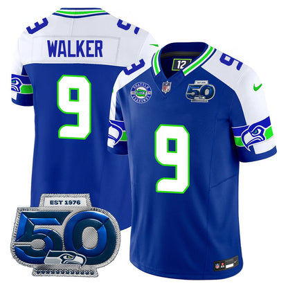 Seattle Seahawks 50th Season Vapor Limited Jersey - All Stitcheds