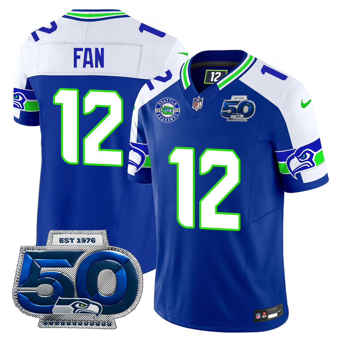 Seattle Seahawks 50th Season Vapor Limited Jersey - All Stitcheds