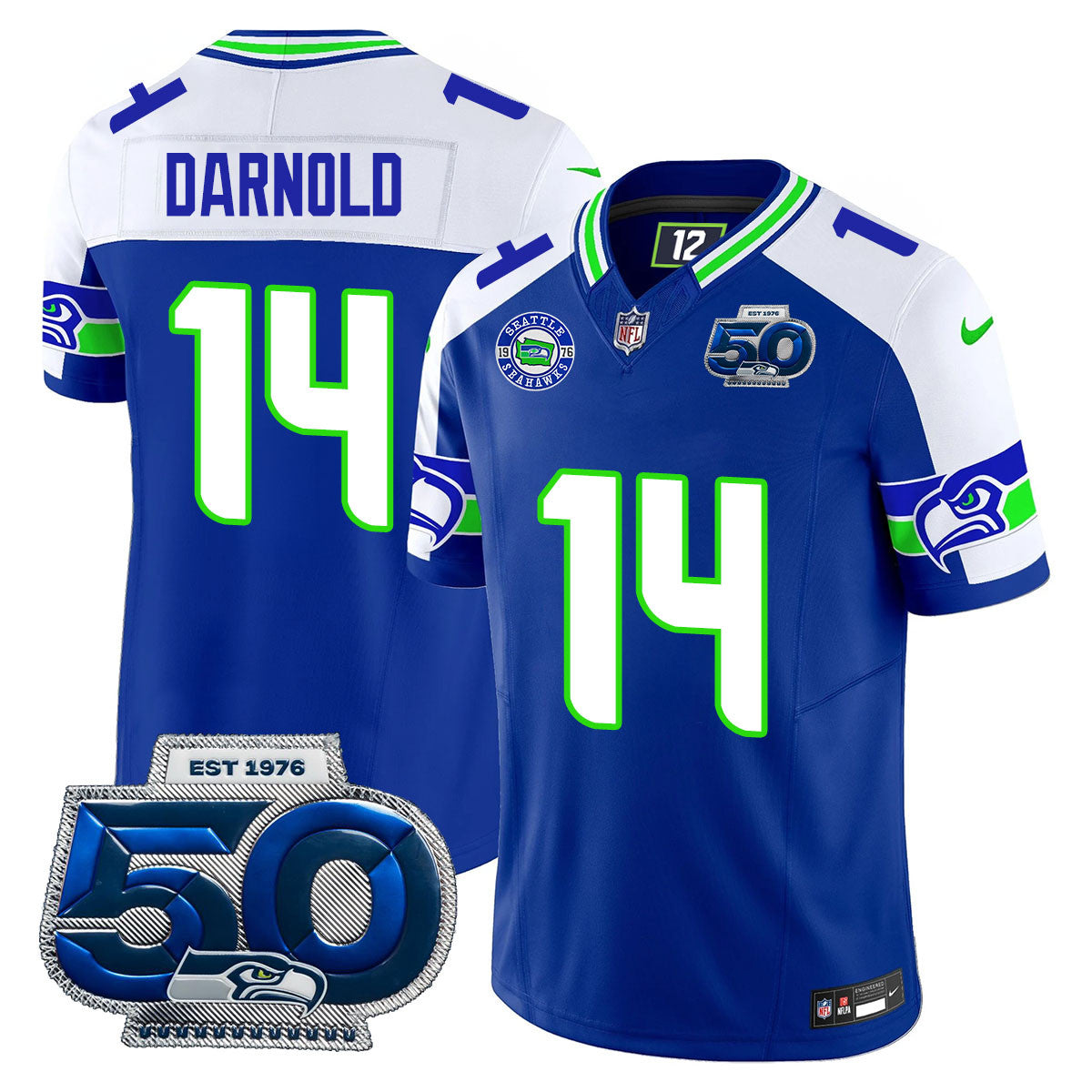 Seattle Seahawks 50th Season Vapor Limited Jersey - All Stitcheds