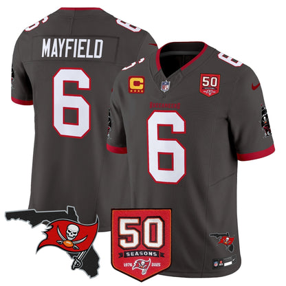 Tampa Bay Buccaneers 50th Season Patch Vapor Limited Jersey - All Stitched