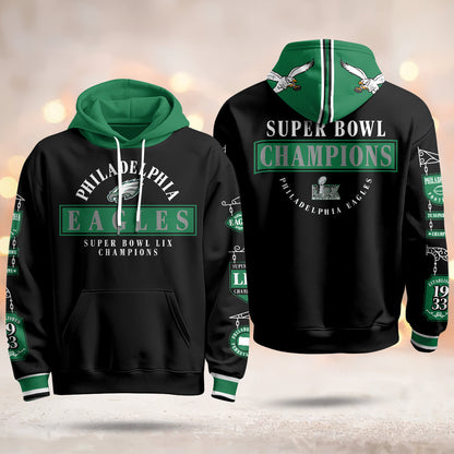 Philadelphia Eagles Super Bowl LIX Champions Hoodie - Printed