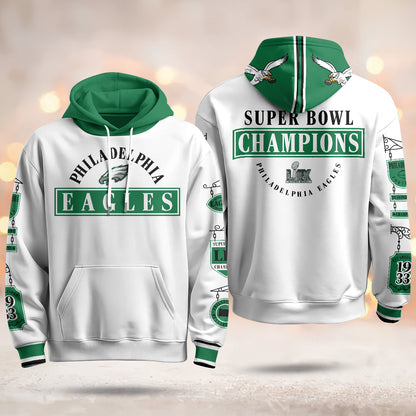 Philadelphia Eagles Super Bowl LIX Champions Hoodie - Printed