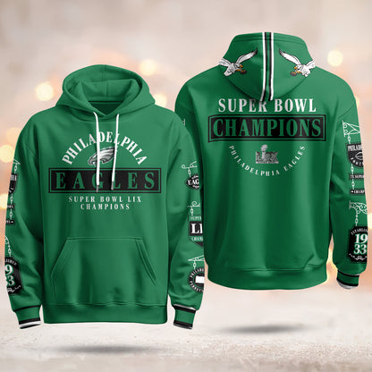 Philadelphia Eagles Super Bowl LIX Champions Hoodie - Printed