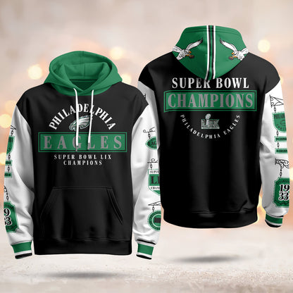 Philadelphia Eagles Super Bowl LIX Champions Hoodie - Printed