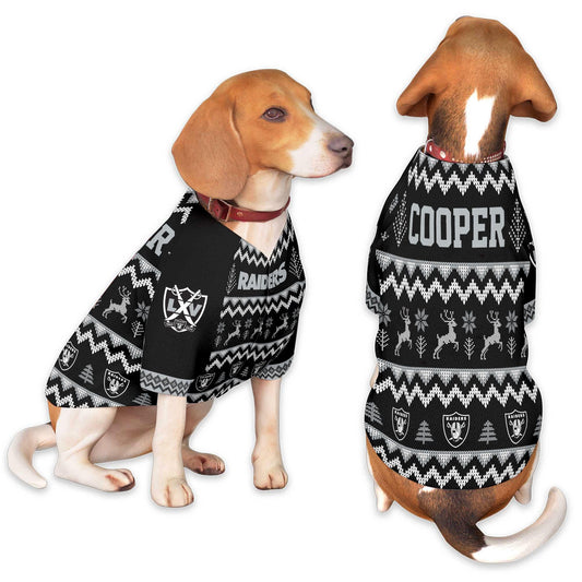 Las Vegas Raiders Family Holiday Ugly Sweater Pet Coat