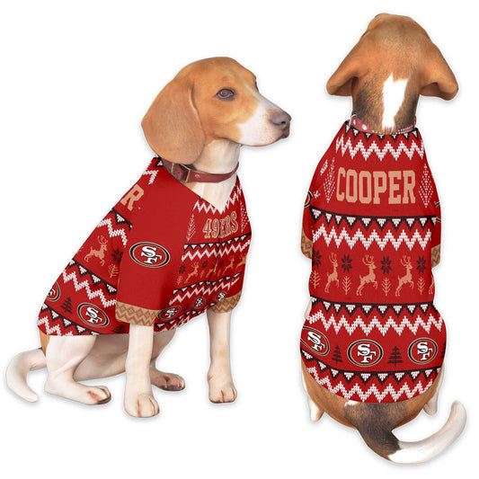 San Francisco 49ers Family Holiday Ugly Sweater Pet Coat